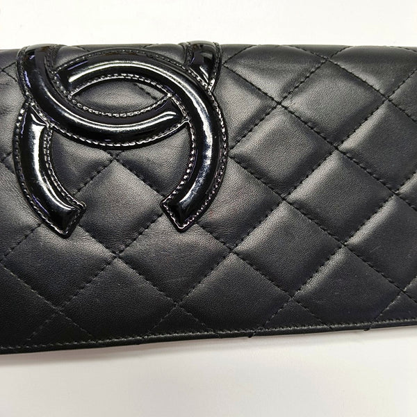Authenticated pre-owned  Cambon Quilted Calfskin Black Wallet - Wallet at Looply