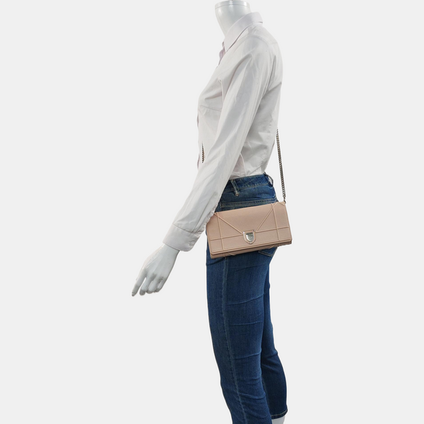 Authenticated pre-owned  Diorama Quilted Damier Calfskin Pink - Handbags at Looply