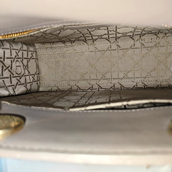 Authenticated pre-owned  Lady Dior Small Lambskin Gray - Shoulder Bag at Looply