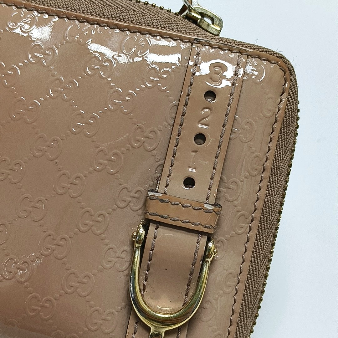 Authenticated pre-owned  Microguccissima Monogram Patent Leather Pink Wallet - Wallet at Looply