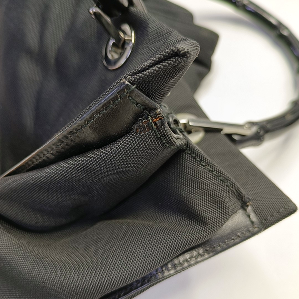 Authenticated pre-owned  Bamboo 1947 Fabric Black - Top Handle Bag at Looply