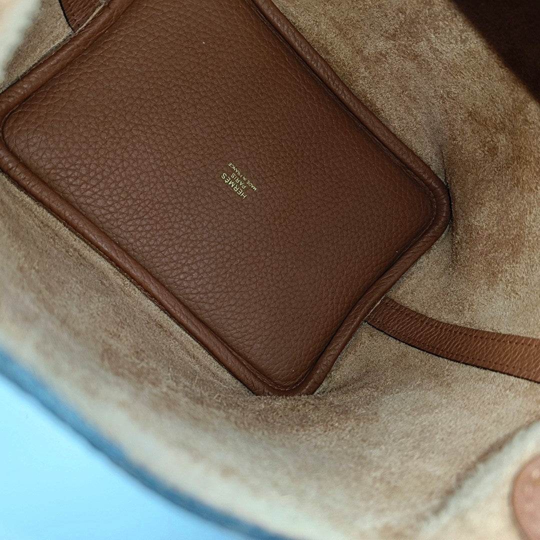 Authenticated pre-owned  Picotin Lock 18 Clemence Brown - Top Handle Bag at Looply