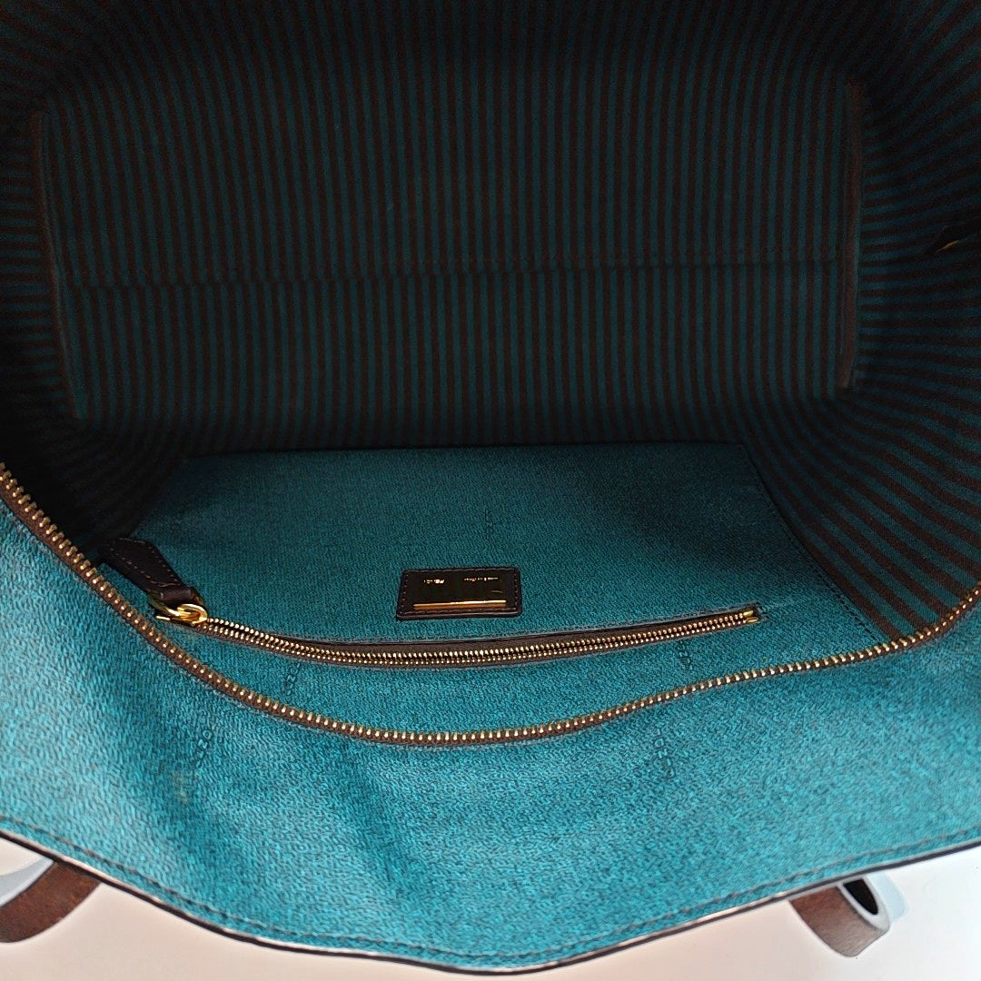 Coated Canvas Tote Bag Brown