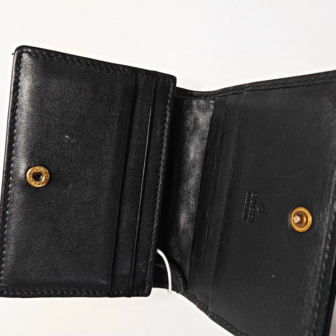 Authenticated pre-owned  GG Marmont Calfskin Black Wallet - Wallet at Looply