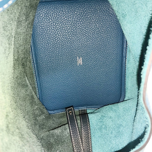 Authenticated pre-owned  Picotin Lock 22 Clemence Blue - Top Handle Bag at Looply