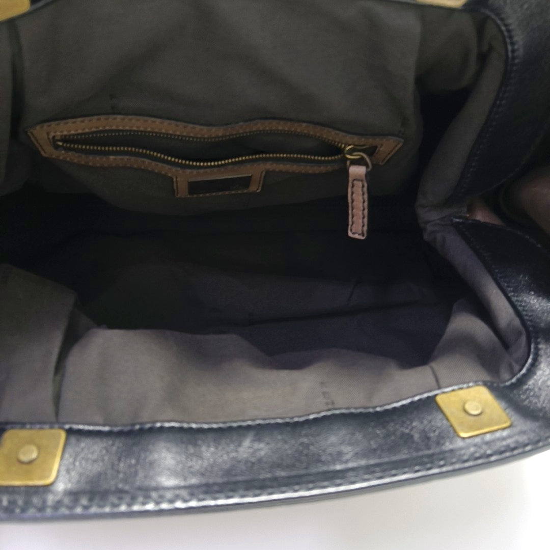 Bolso de mano de piel de ternera marrón