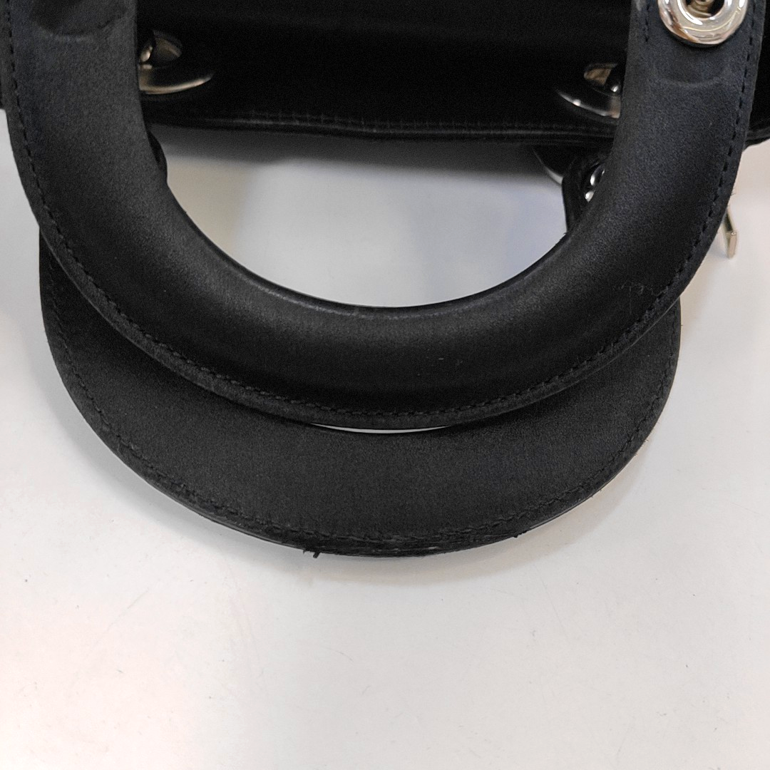Authenticated pre-owned  Lady Dior Mini Silk Satin Blue - Crossbody Bag at Looply