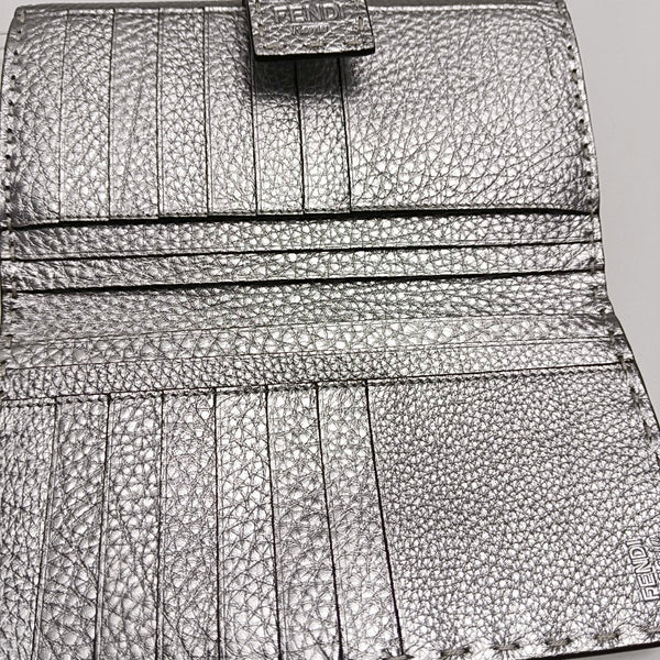 Authenticated pre-owned  Peekaboo Calfskin Silver Wallet - Wallet at Looply