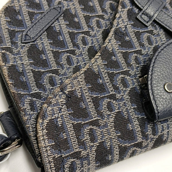 Authenticated pre-owned  Saddle Oblique Canvas Blue - Shoulder Bag at Looply