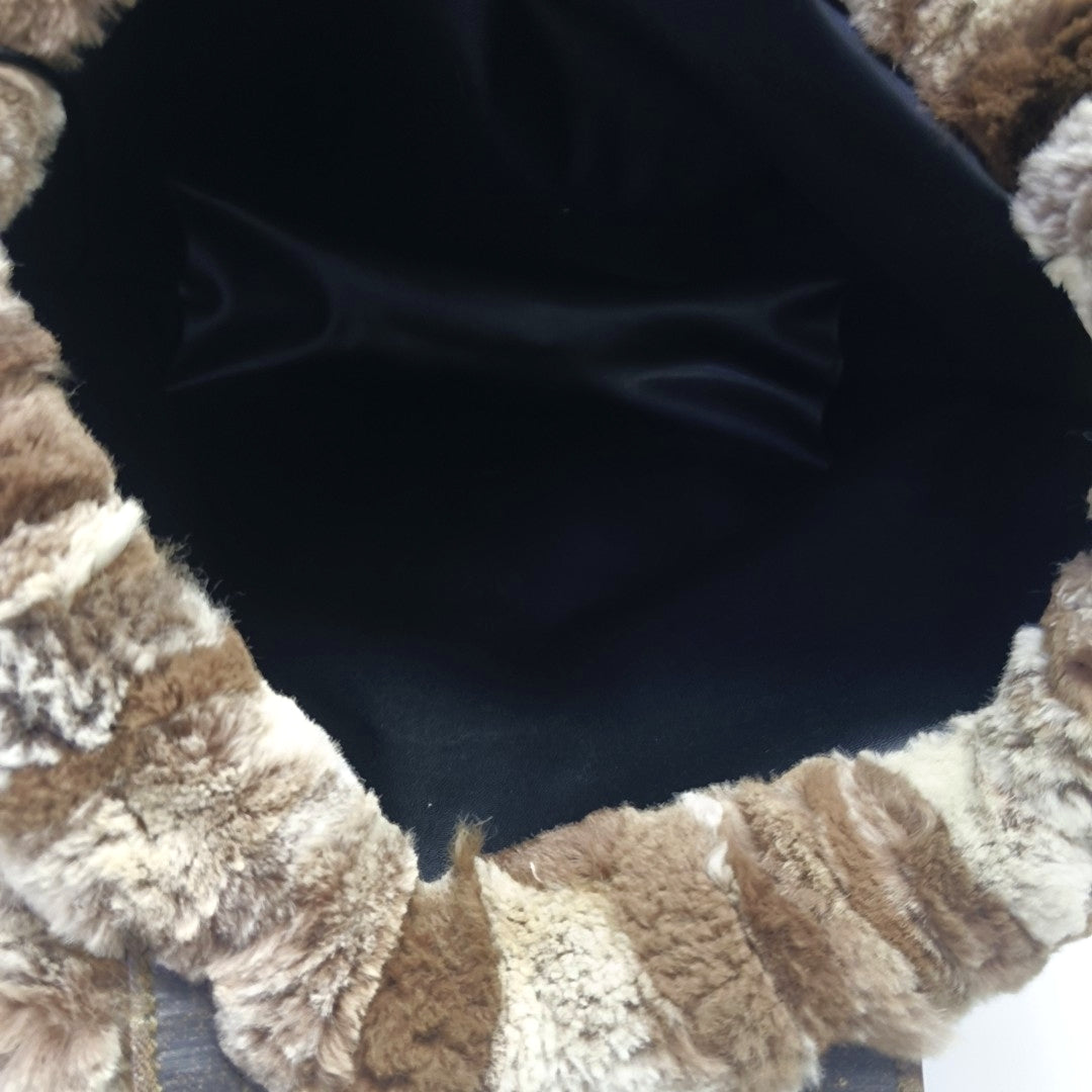 Bolso de mano de piel sintética marrón