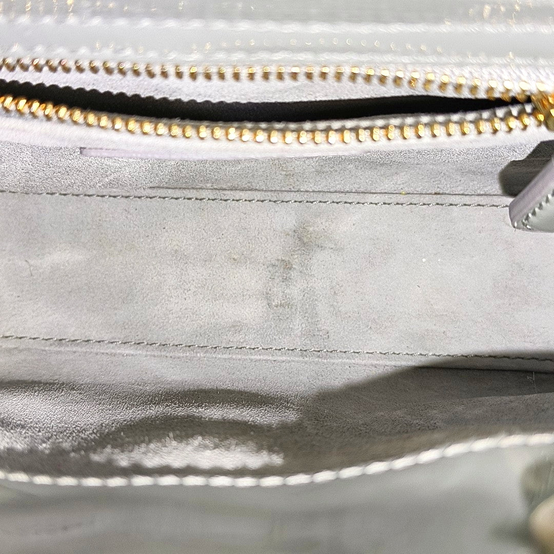 Lady Dior Mini Cannage Patent Leather Green