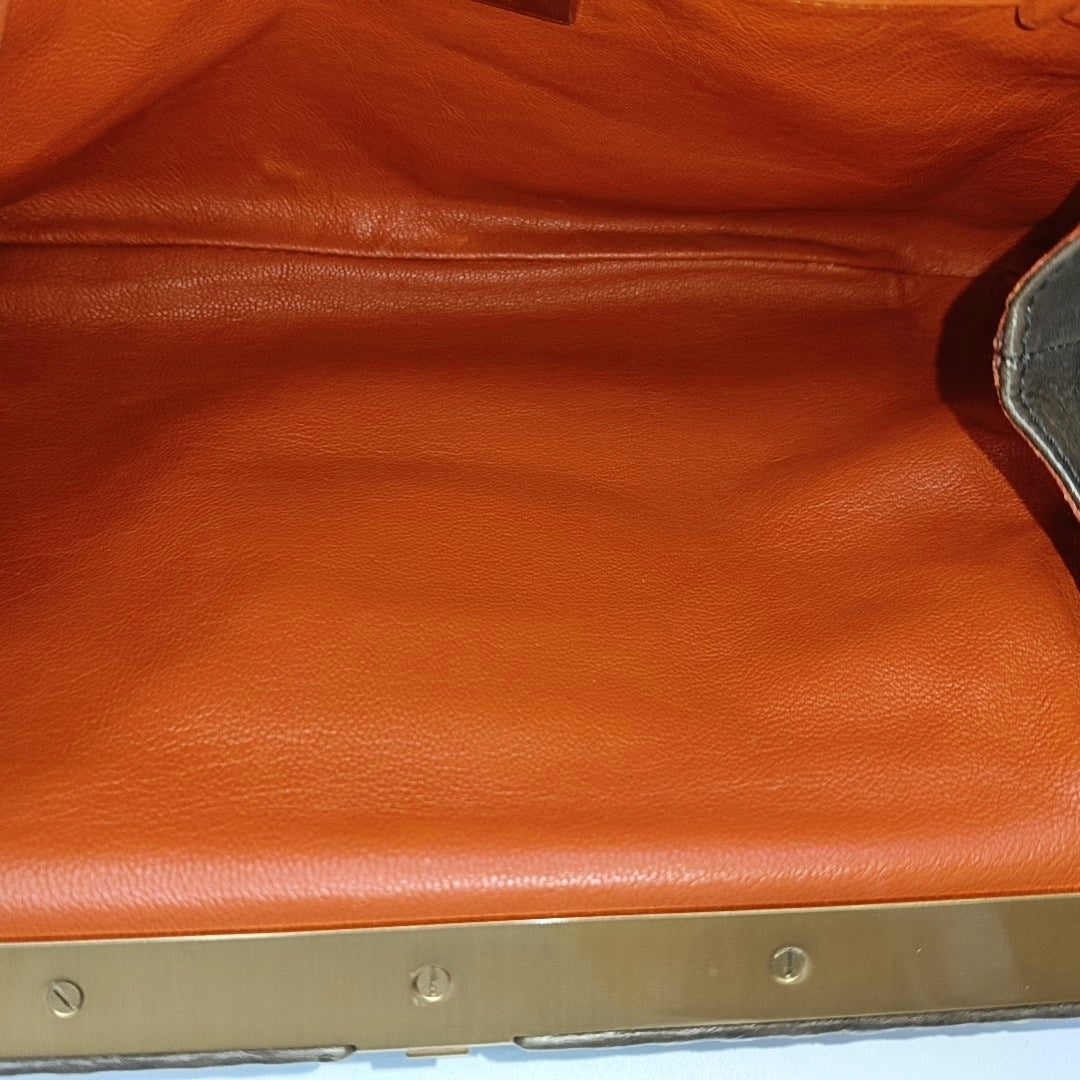 Calfskin Shoulder Bag Brown