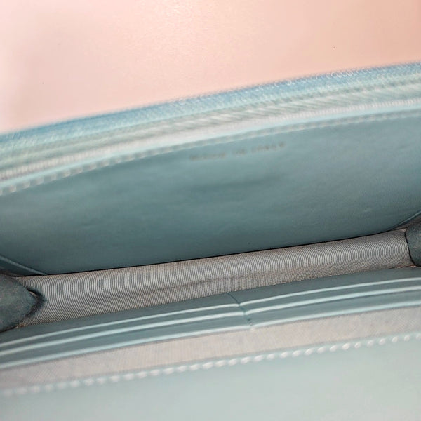 Authenticated pre-owned  Classic Flap Grained Calfskin Blue - Shoulder Bag at Looply