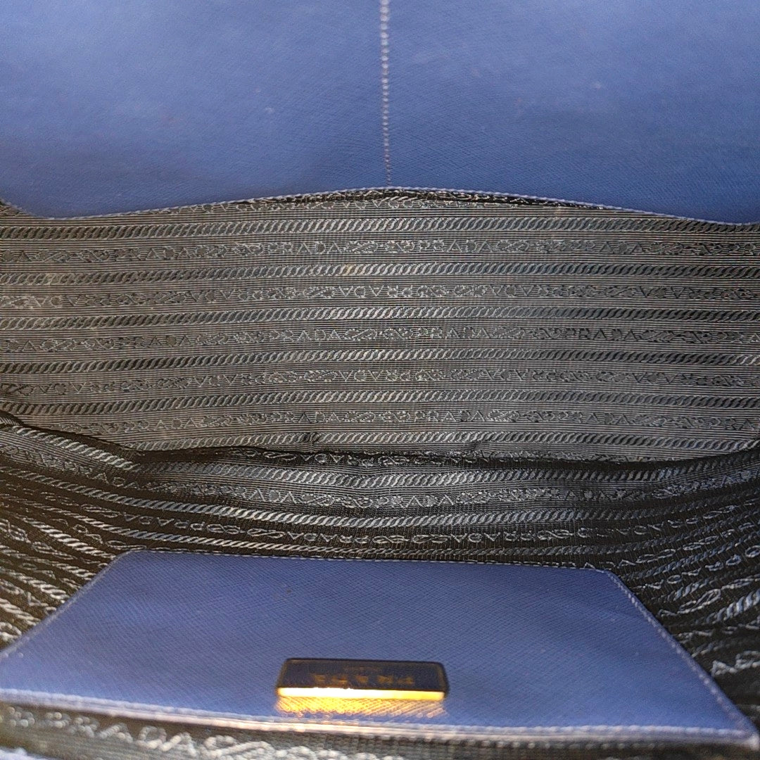 Galleria Large Saffiano Calfskin Blue
