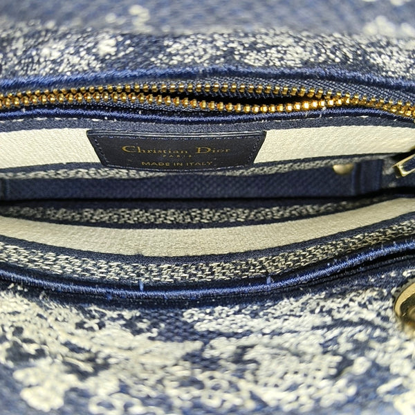 Authenticated pre-owned  Lady Dior Mini Canvas Blue - Shoulder Bag at Looply