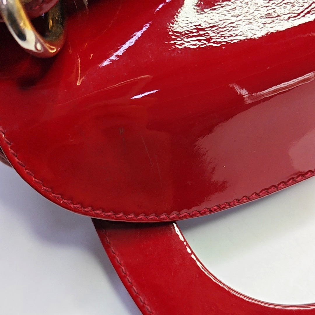 Authenticated pre-owned  Lady Dior Mini Patent Leather Red - Shoulder Bag at Looply