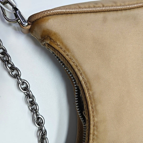 Authenticated pre-owned  Re-edition Nylon Beige - Shoulder Bag at Looply