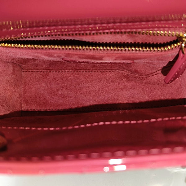 Authenticated pre-owned  Lady Dior Mini Patent Leather Pink - Shoulder Bag at Looply