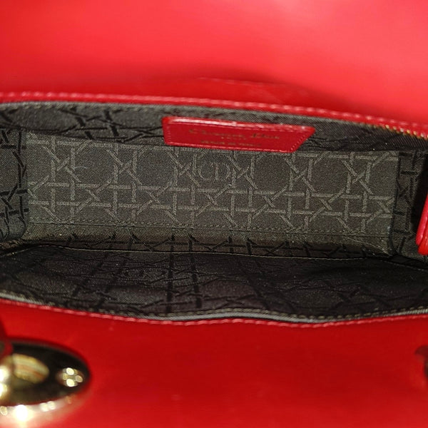 Authenticated pre-owned  Lady Dior Lambskin Red - Shoulder Bag at Looply