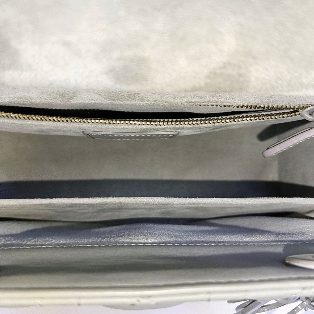 Lady Dior Medium Quilted Calfskin Gray