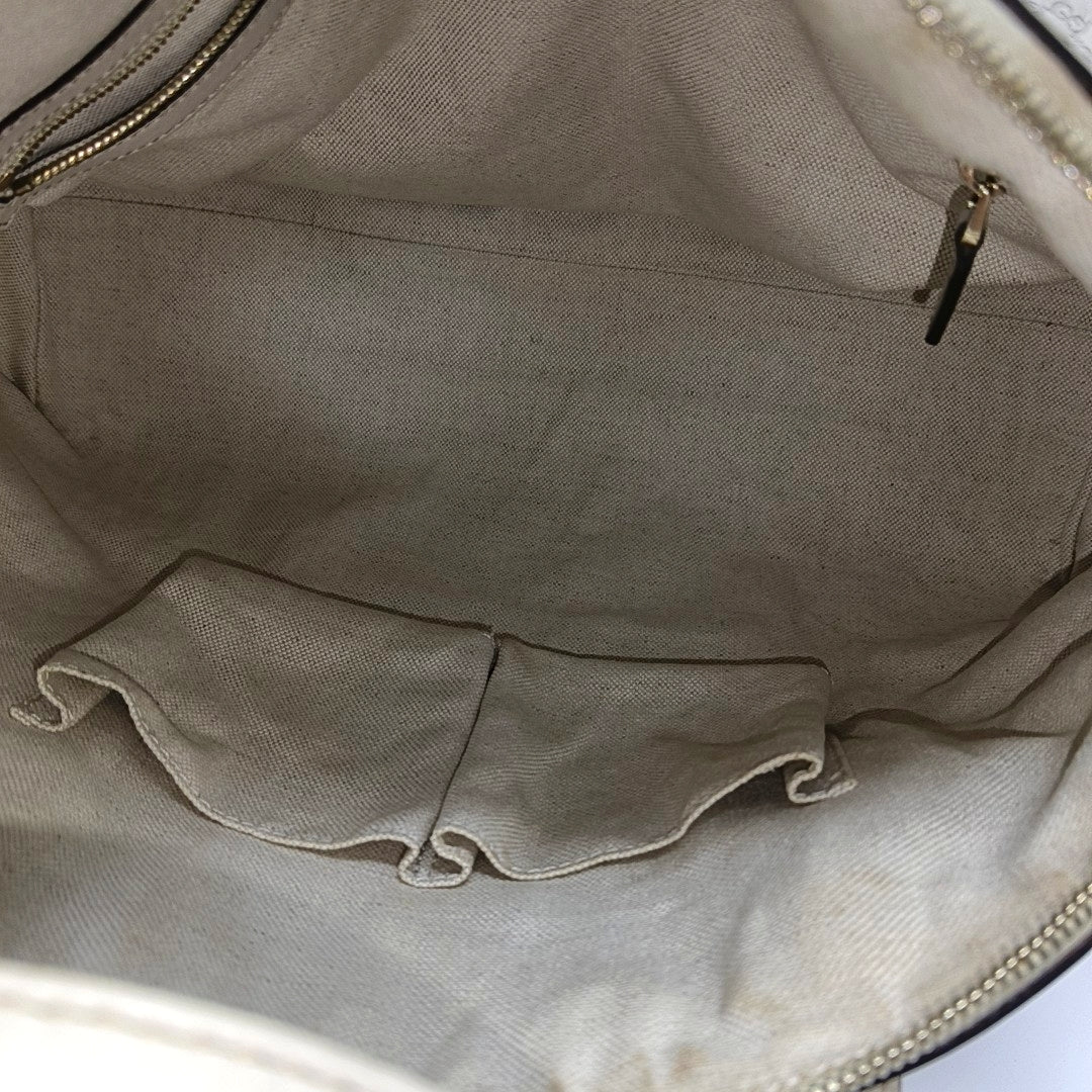 Authenticated pre-owned  Microguccissima Calfskin White - Shoulder Bag at Looply