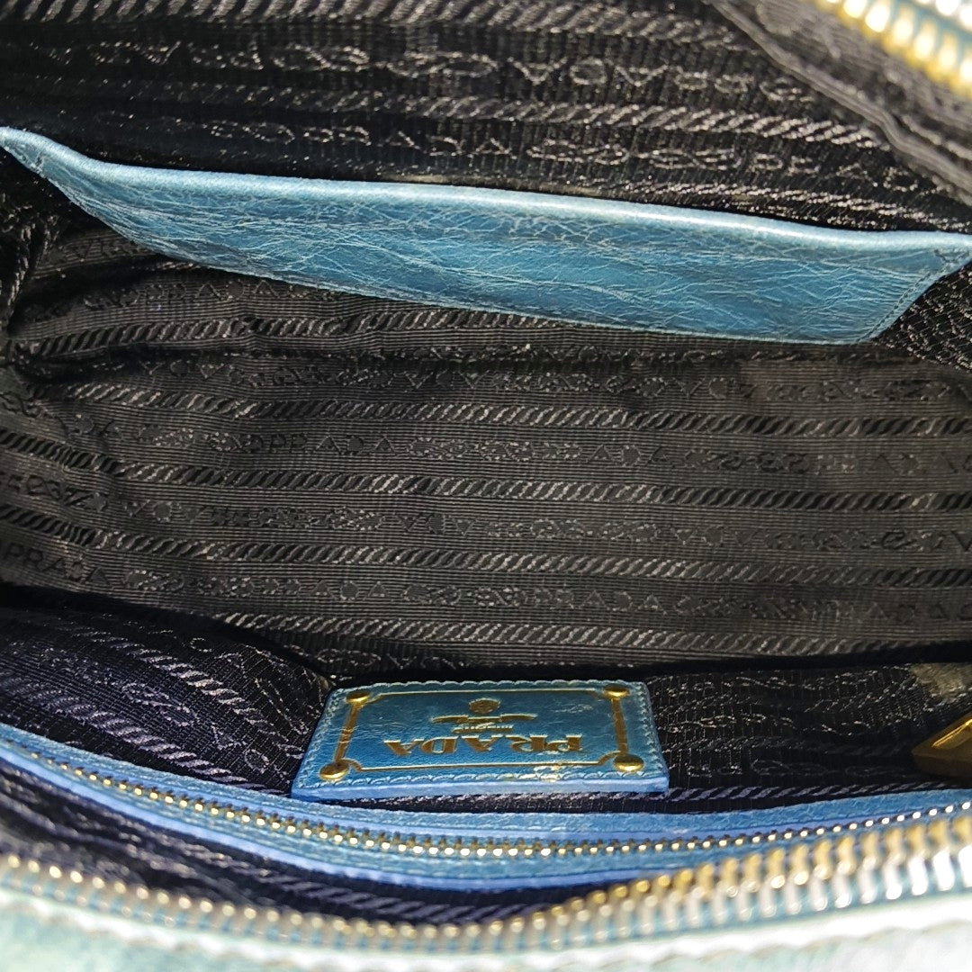Calfskin Shoulder Bag Blue