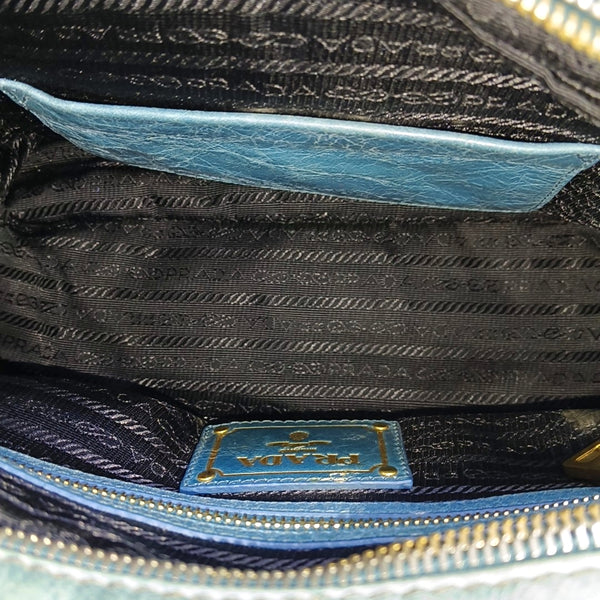 Calfskin Shoulder Bag Blue