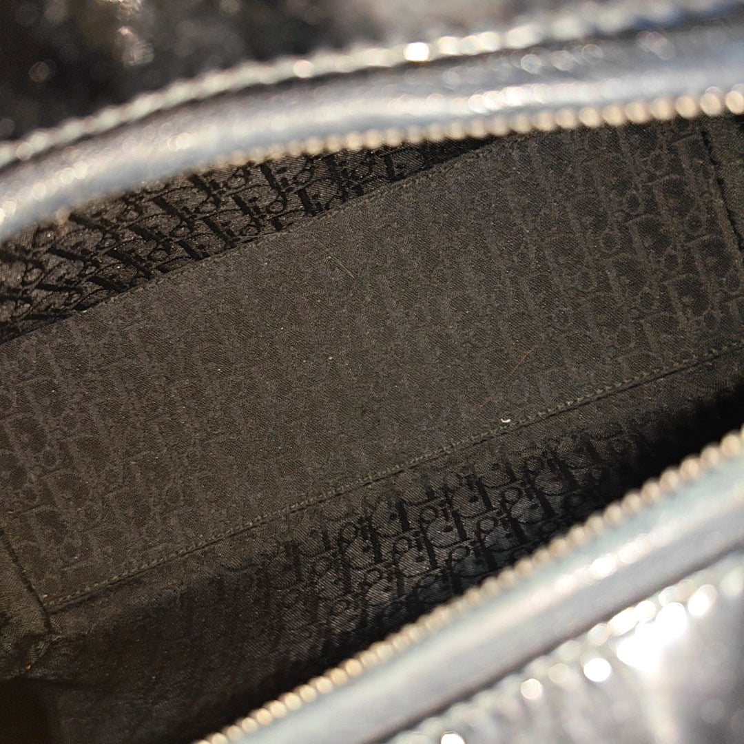 Lady Dior Medium Cannage Patent Leather Black
