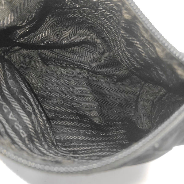 Quilted Nylon Clutch Black