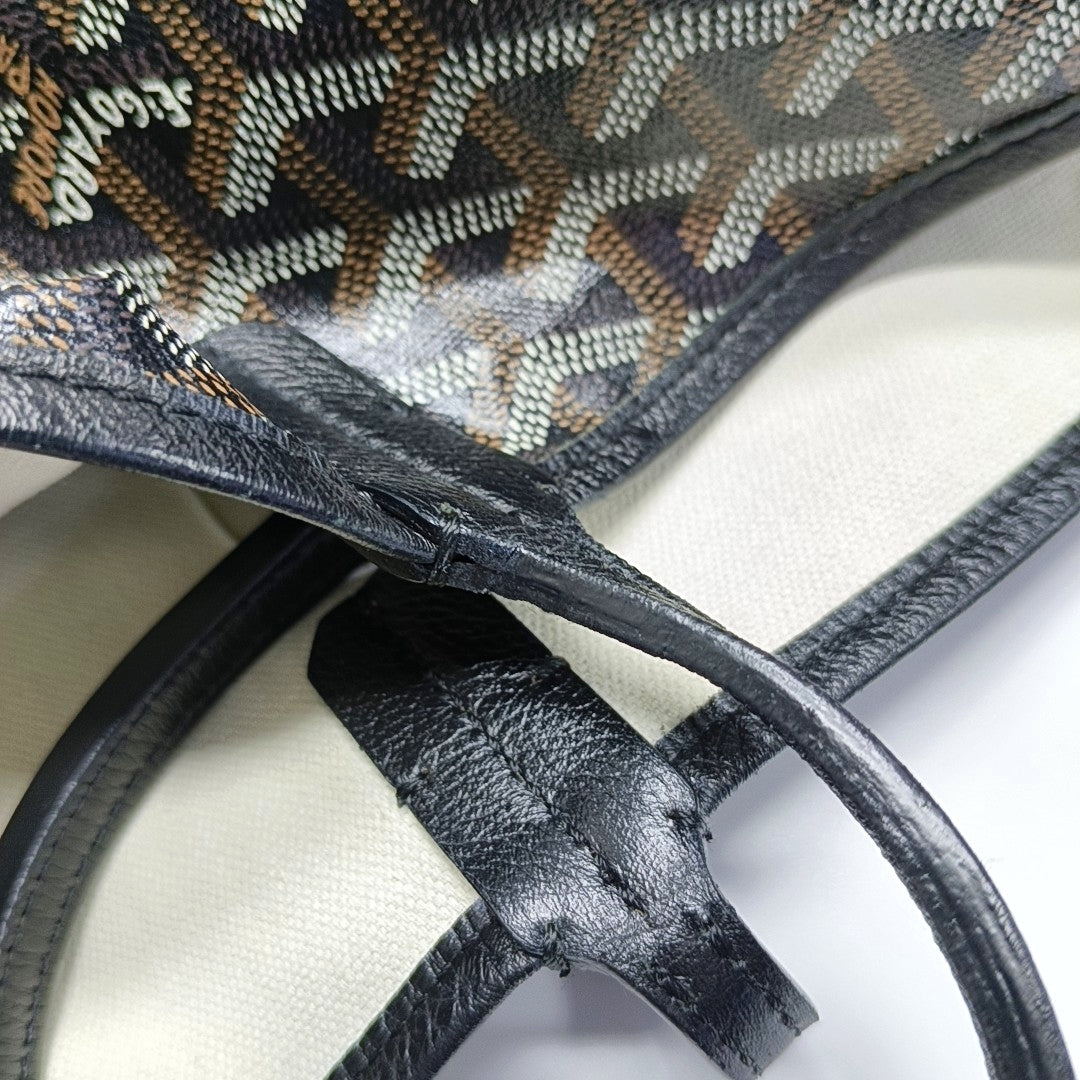 Authenticated pre-owned  Saint Louis GM Coated Canvas Black - Top Handle Bag at Looply