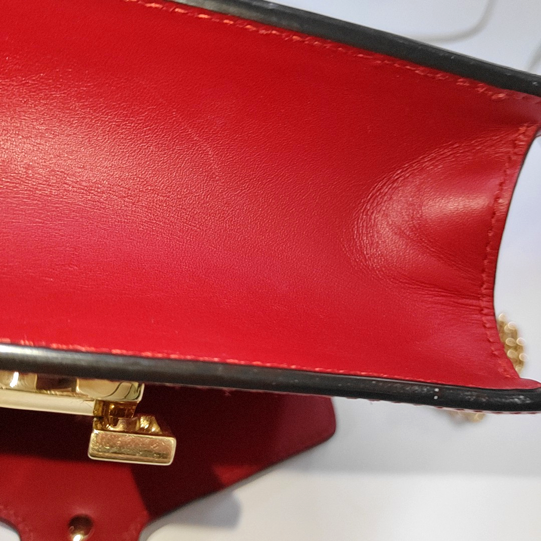 Authenticated pre-owned  Sylvie Small Calfskin Red - Shoulder Bag at Looply