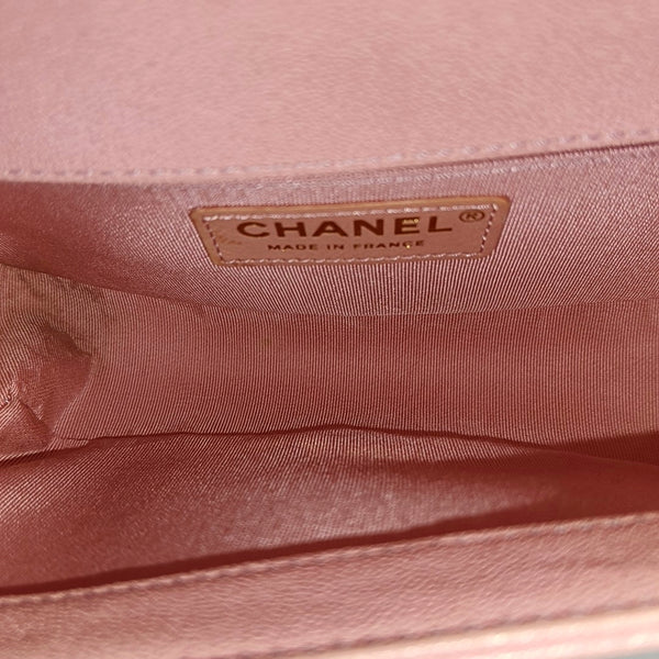 BOY CHANEL Mini Quilted Grained Calfskin Pink