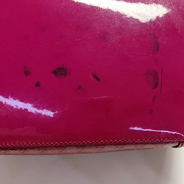 Authenticated pre-owned  Microguccissima Monogram Patent Leather Pink - Shoulder Bag at Looply