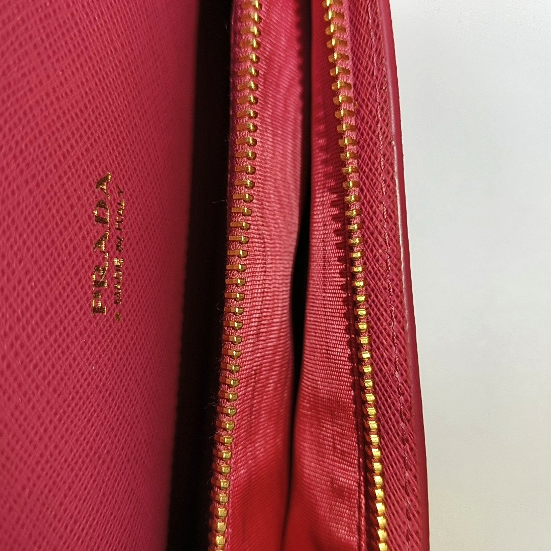 Saffiano Calfskin Shoulder Bag Red