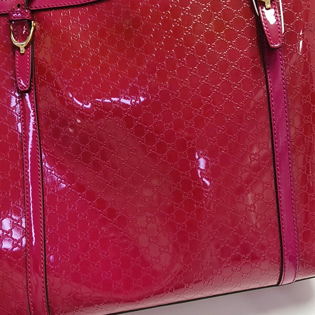 Authenticated pre-owned  Microguccissima Monogram Patent Leather Pink - Shoulder Bag at Looply