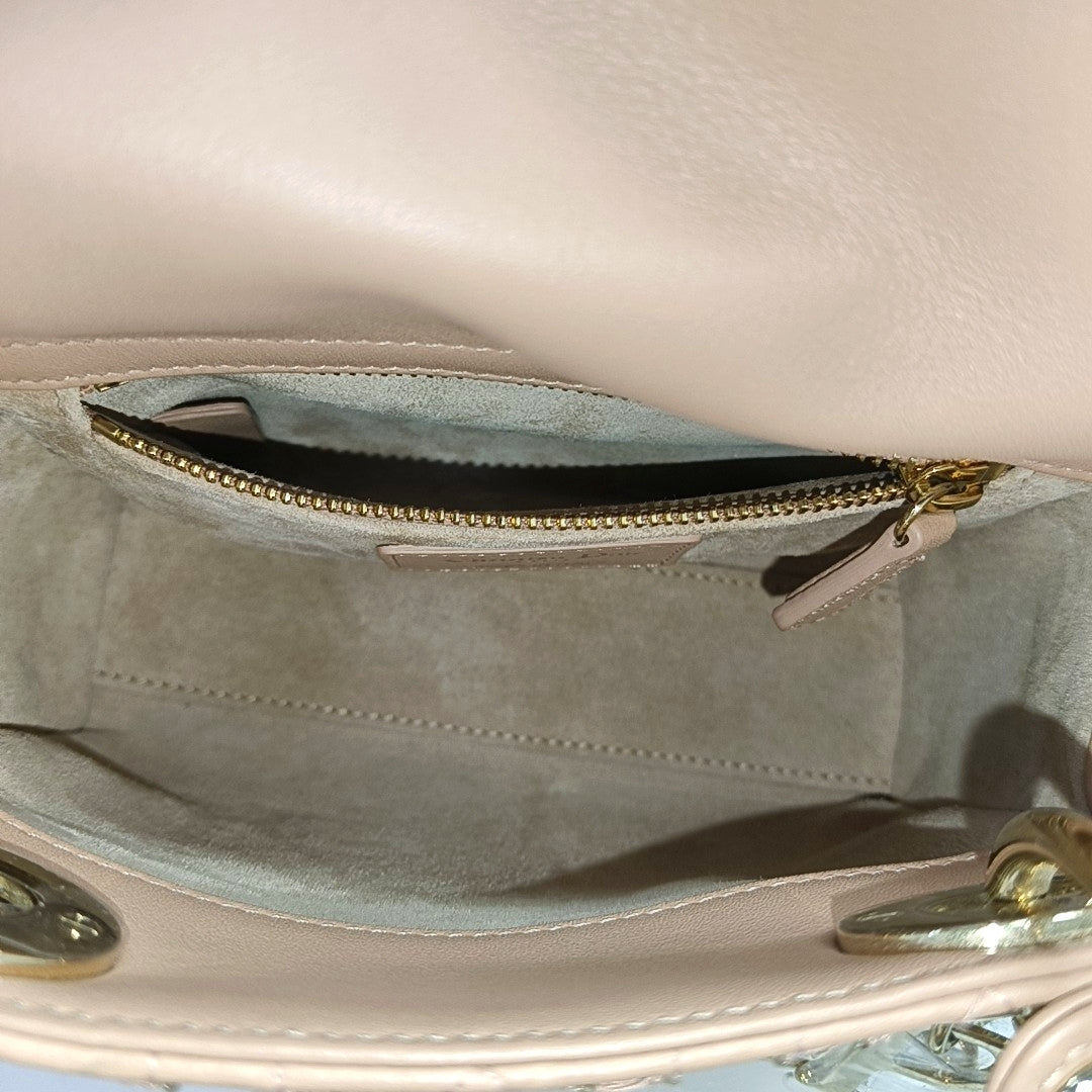 Lady Dior Mini Quilted Calfskin Pink