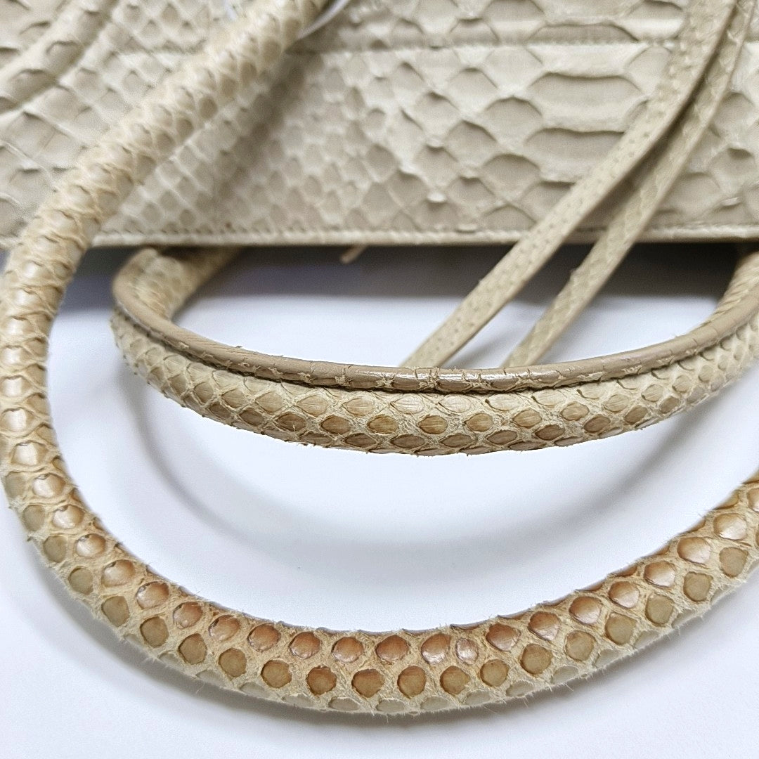 Authenticated pre-owned  Phantom Medium Python Beige - Top Handle Bag at Looply