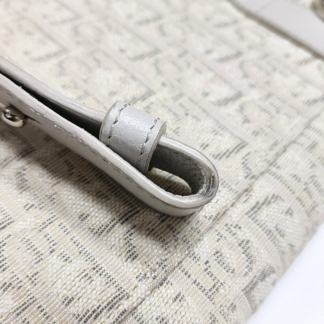 Authenticated pre-owned  Saddle Oblique Canvas Beige - Crossbody Bag at Looply