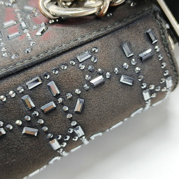 Authenticated pre-owned  Lady Dior Mini Silk Satin Black - Shoulder Bag at Looply