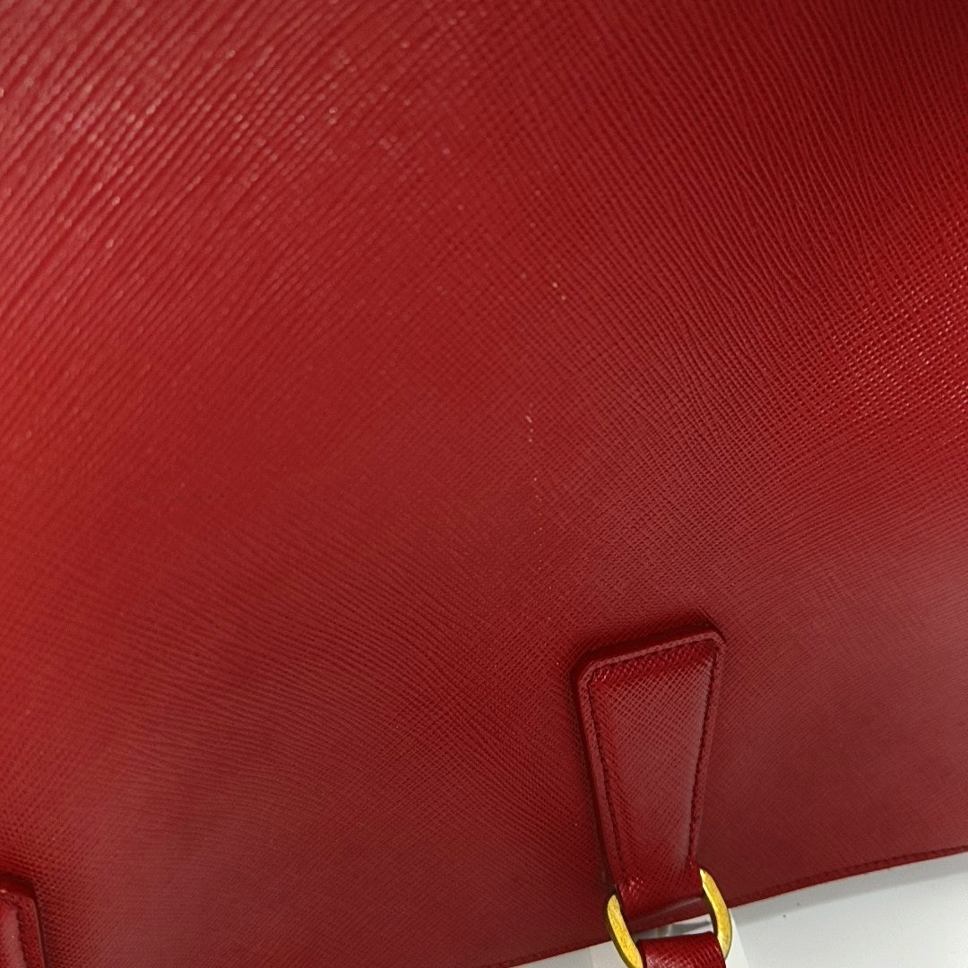 Authenticated pre-owned  Galleria Small Calfskin Red - Top Handle Bag at Looply