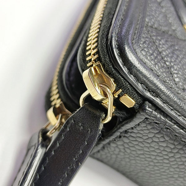 Authenticated pre-owned  Filigree Quilted Grained Calfskin Black - Crossbody Bag at Looply