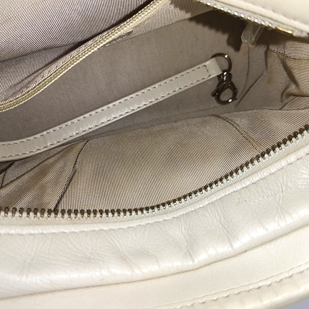 Authenticated pre-owned  Gabrielle Small Quilted Wool Beige - Shoulder Bag at Looply