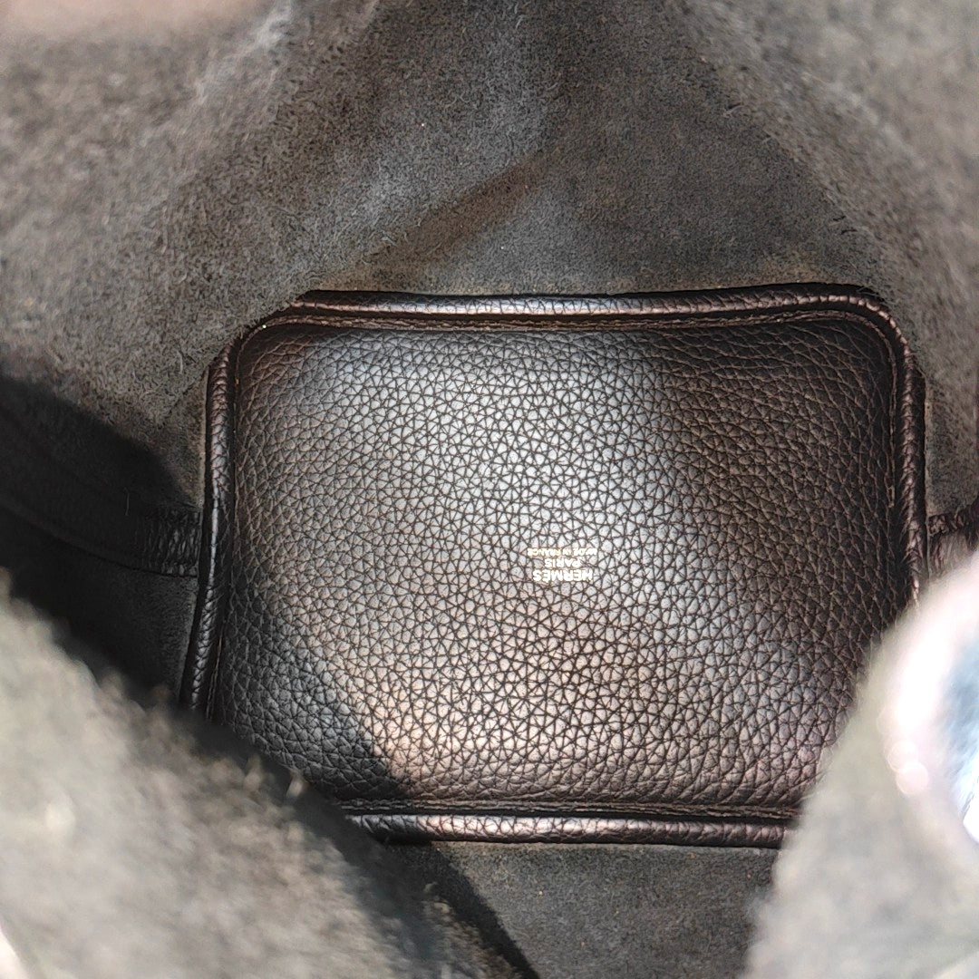 Authenticated pre-owned  Picotin Lock Clemence Black - Top Handle Bag at Looply