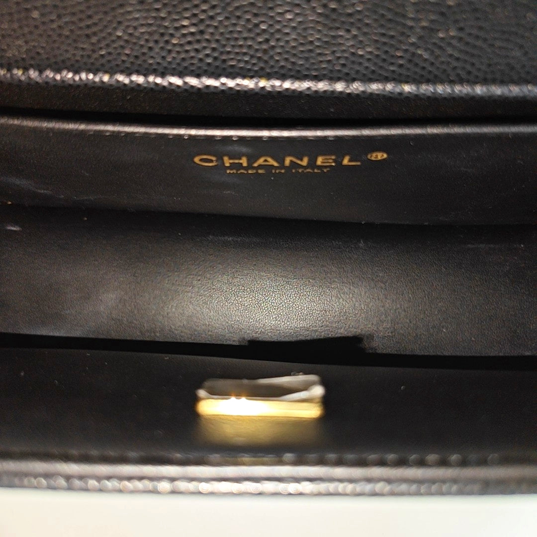 BOY CHANEL Medium Quilted Grained Calfskin Black