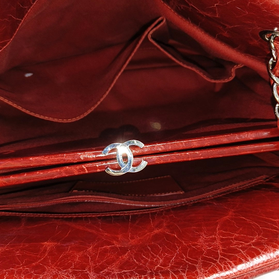 JUST MADEMOISELLE Medium Quilted Calfskin Red