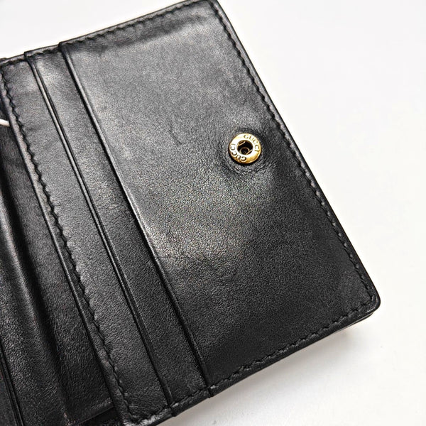 Authenticated pre-owned  GG Marmont Calfskin Black Card Holder - Card Holder at Looply