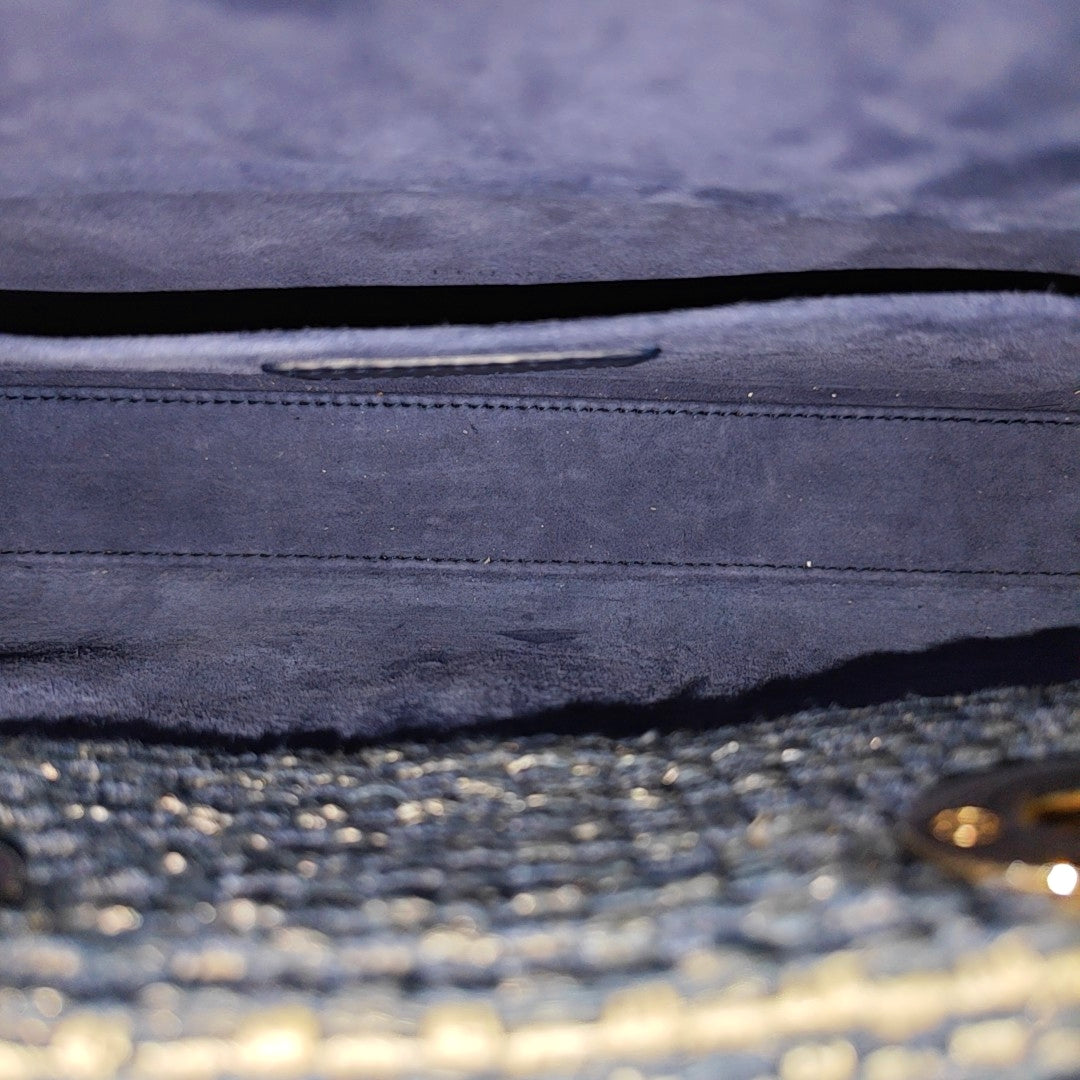 Authenticated pre-owned  Lady D-Joy Medium Fabric Blue - Shoulder Bag at Looply