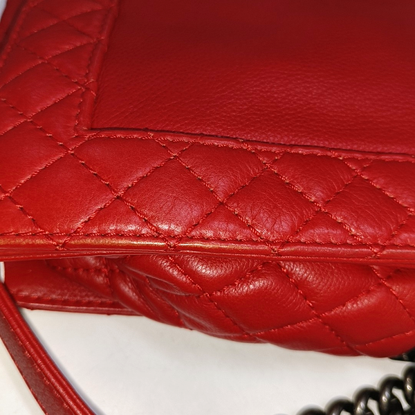 Authenticated pre-owned  Boy Chanel Large Quilted Calfskin Red - Crossbody Bag at Looply