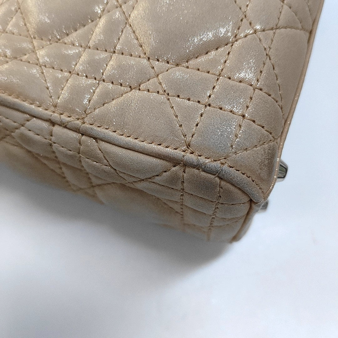 Authenticated pre-owned  Lady Dior Mini Lambskin Beige - Crossbody Bag at Looply