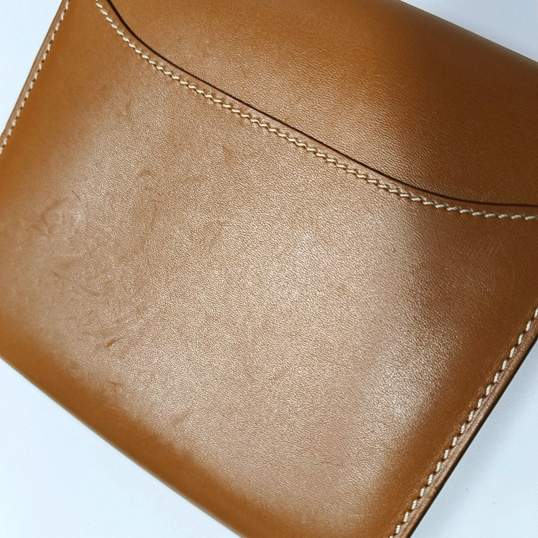 Authenticated pre-owned  Constance Box Calf Brown Wallet - Wallet at Looply